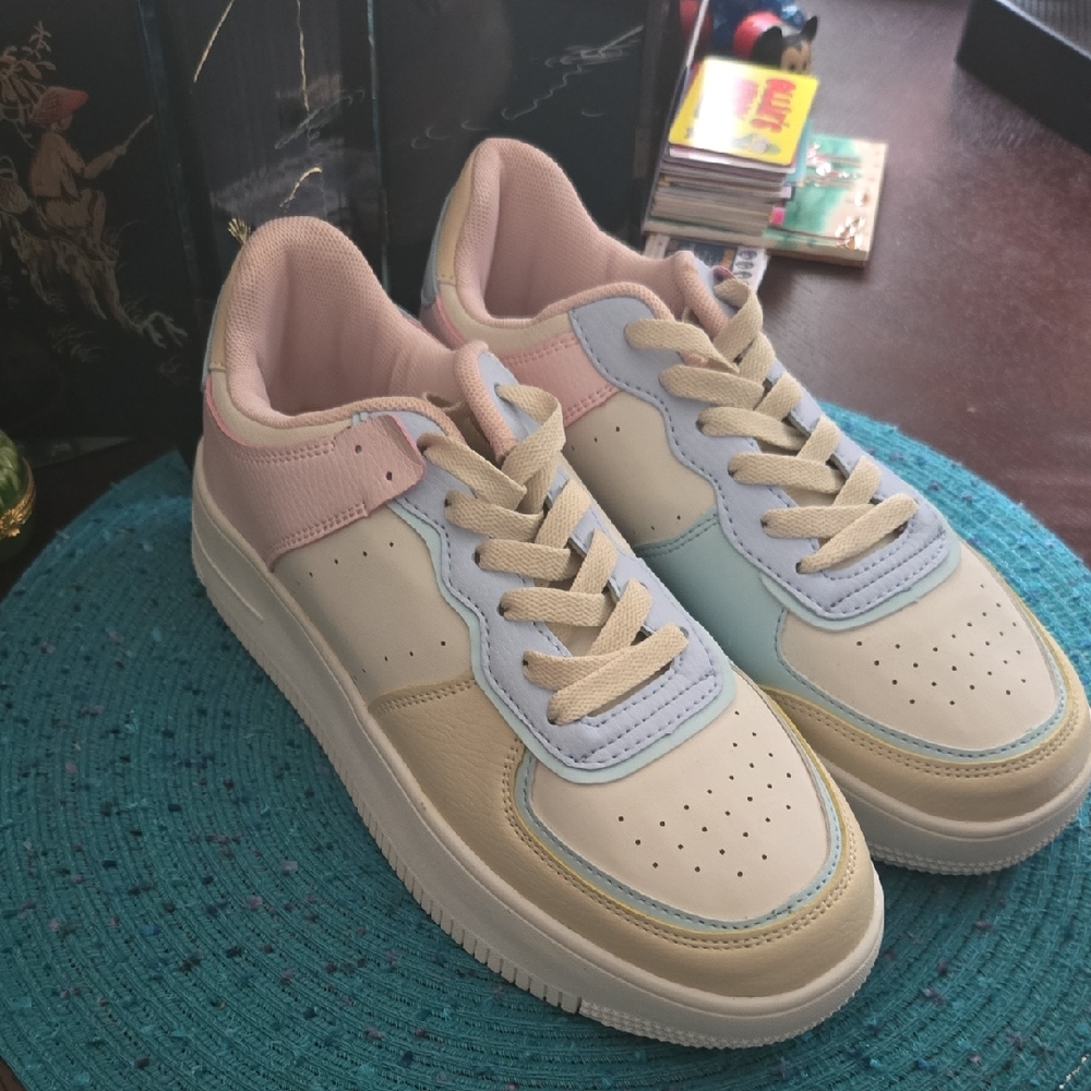 Pastel Multi-Color Platform Sneakers